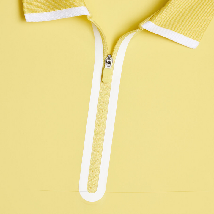 G/FORE WOMENS SILKY TECH NYLON LONG SLEEVE ZIP POLO - CANARY