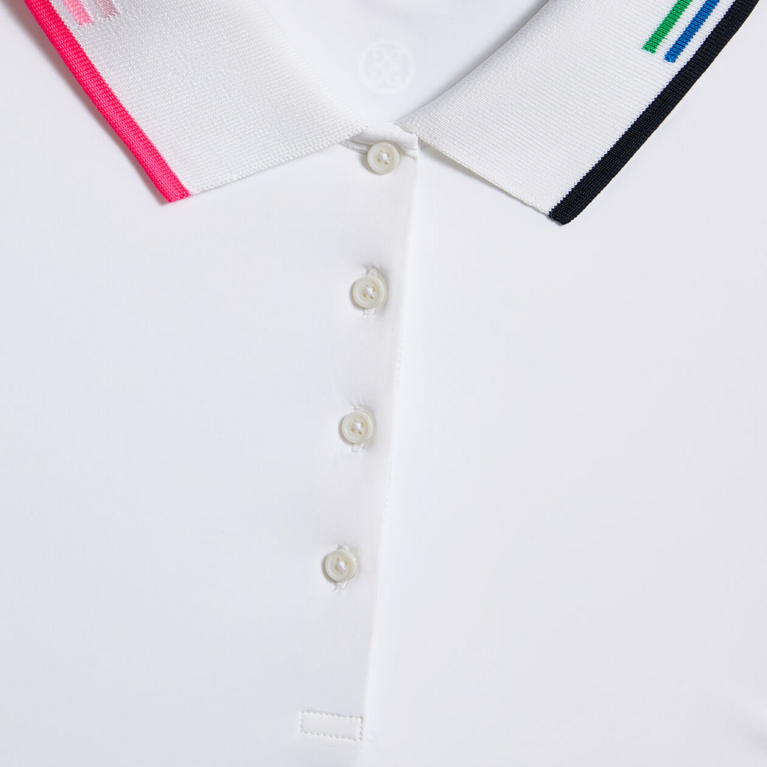 G/FORE WOMENS SILKY TECH NYLON LONG SLEEVE POLO - SNOW