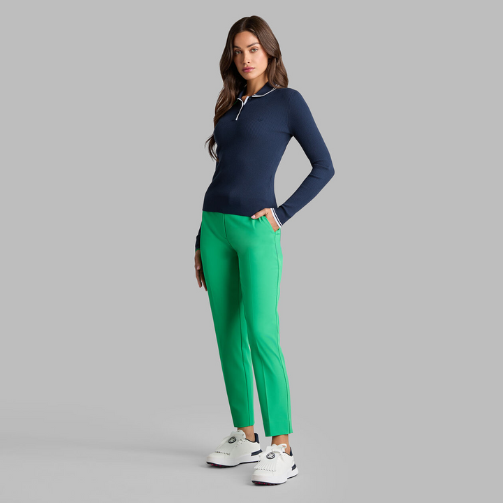 G/FORE WOMEN'S VISCOSE BLEND LONG SLEEVE KNIT POLO - TWILIGHT