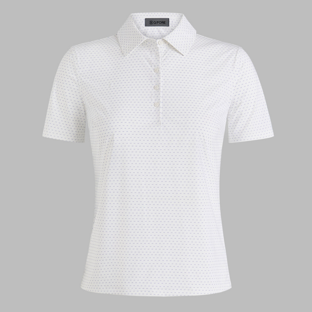 G/FORE WOMEN'S GEO SILKY TECH NYLON POLO - SNOW