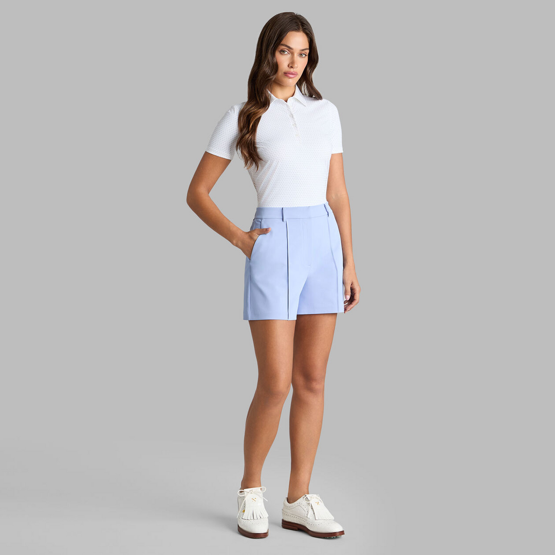 G/FORE WOMEN'S GEO SILKY TECH NYLON POLO - SNOW
