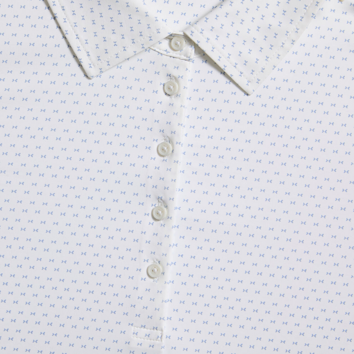 G/FORE WOMEN'S GEO SILKY TECH NYLON POLO - SNOW