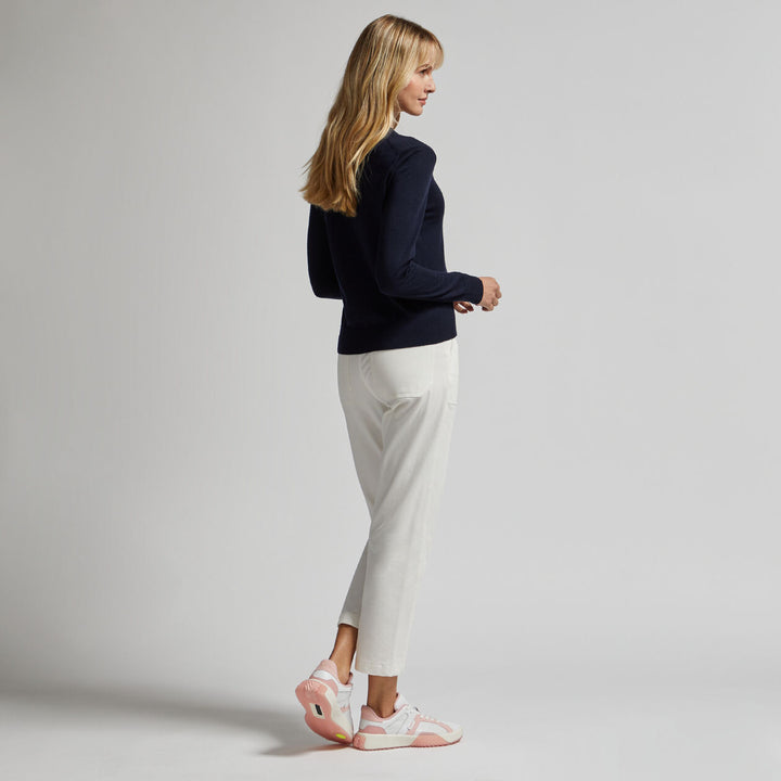G/FORE WOMEN'S MOTHER GOLFER MERINO WOOL CREWNECK SWEATER - TWILIGHT