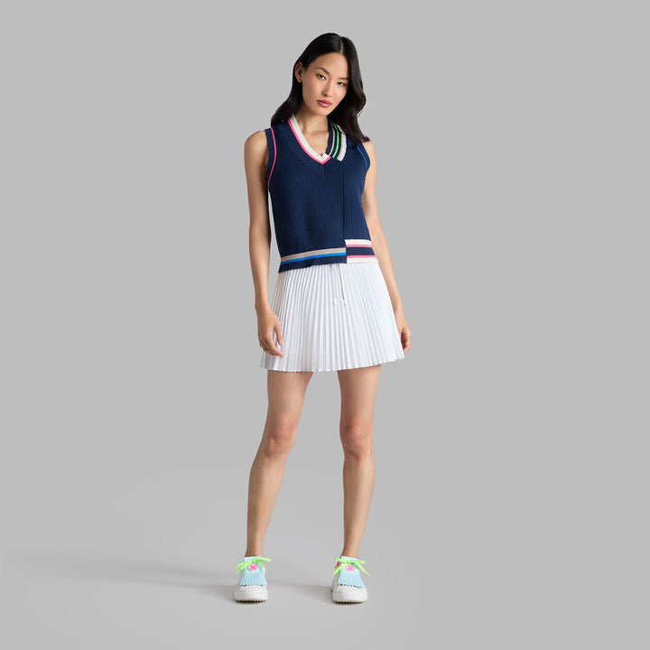 G/FORE WOMENS ENGINEERED STRIPE SWEATER VEST - TWILIGHT