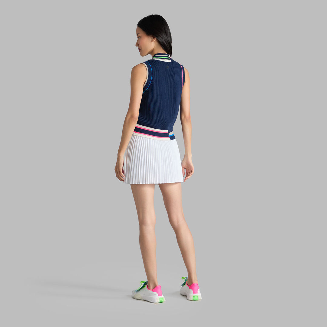 G/FORE WOMENS ENGINEERED STRIPE SWEATER VEST - TWILIGHT