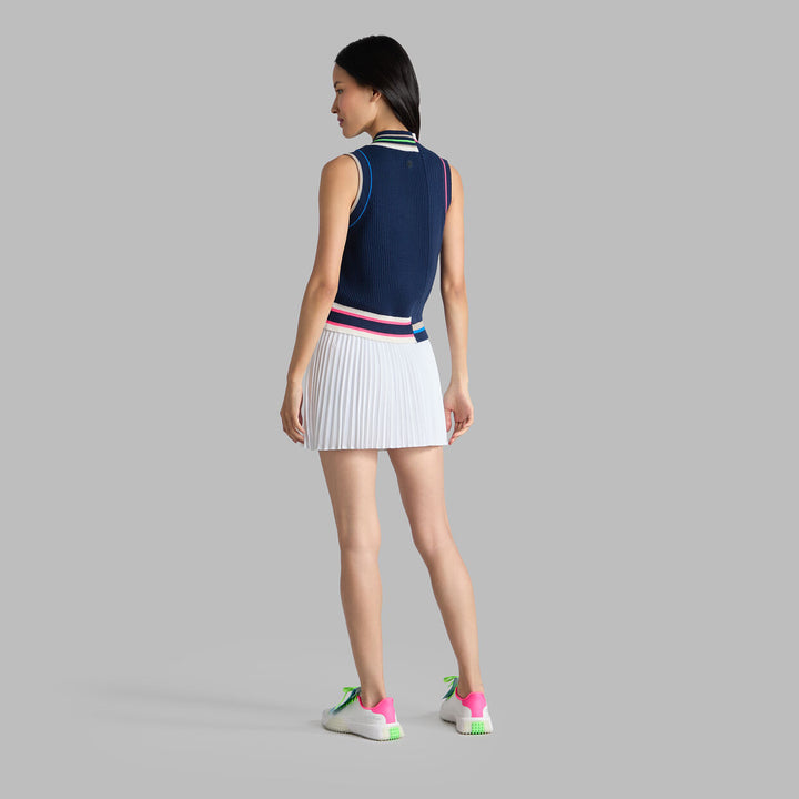 G/FORE WOMENS ENGINEERED STRIPE SWEATER VEST - TWILIGHT