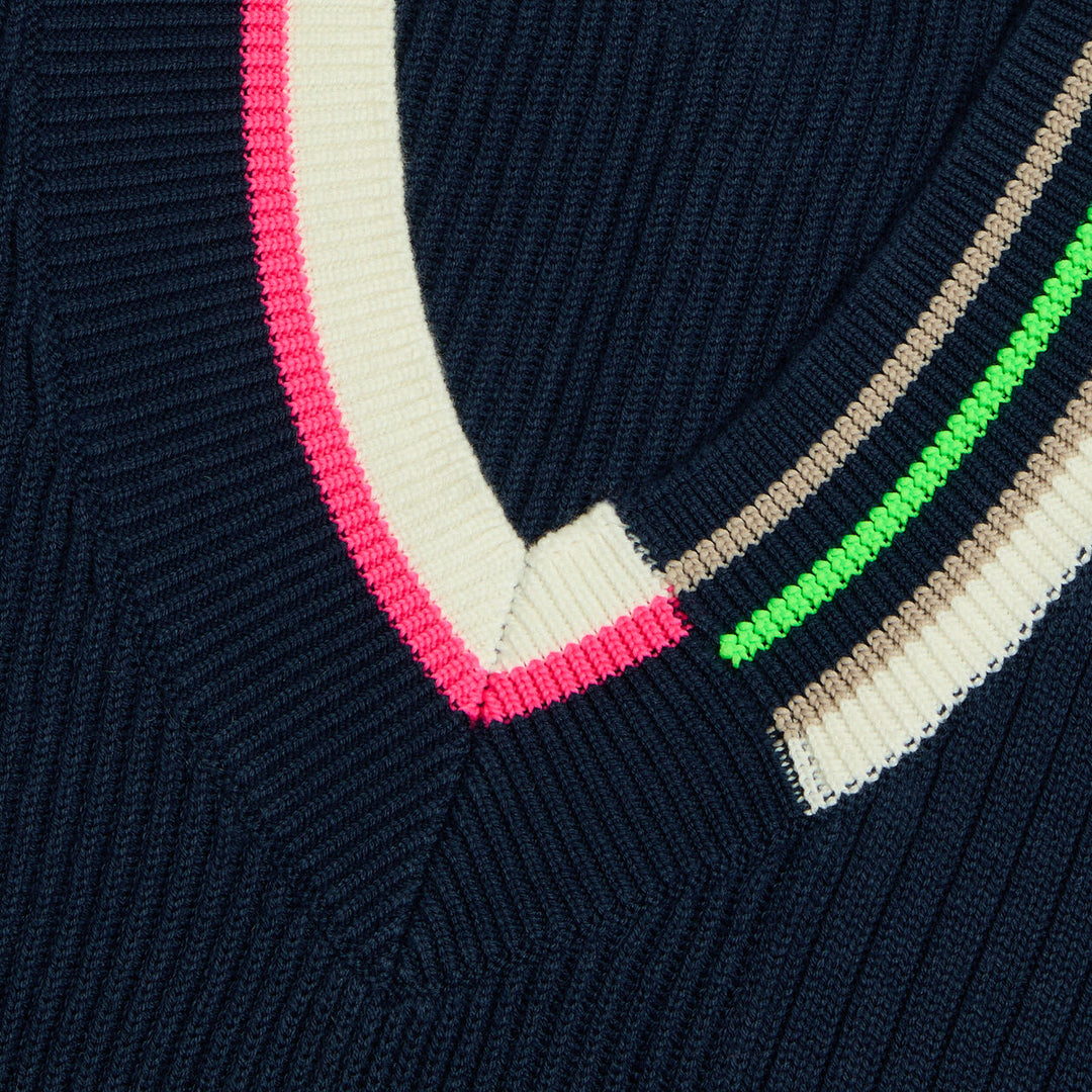 G/FORE WOMENS ENGINEERED STRIPE SWEATER VEST - TWILIGHT
