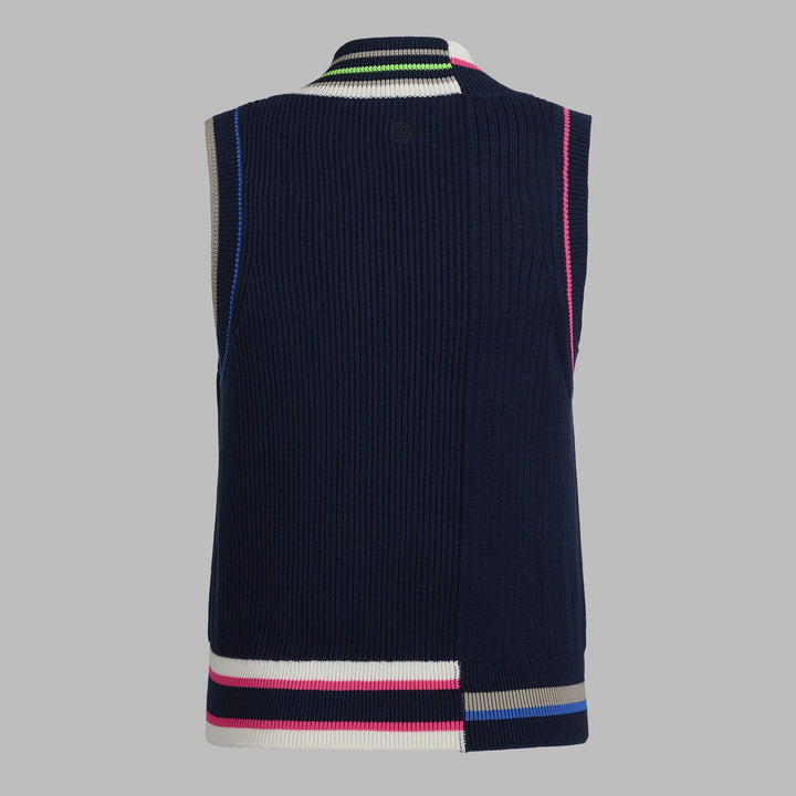 G/FORE WOMENS ENGINEERED STRIPE SWEATER VEST - TWILIGHT