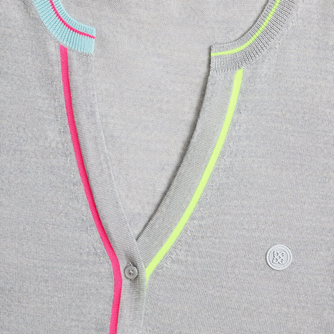 G/FORE WOMENS TAILORED MERINO WOOL CARDIGAN - MELANGE GREY