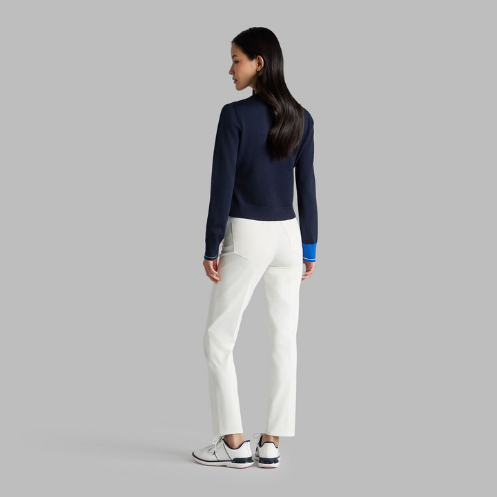 G/FORE WOMEN'S FITTED MERINO WOOL CARDIGAN SWEATER - TWILIGHT