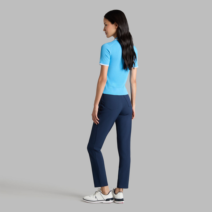 G/FORE WOMENS RIBBED KNIT SWEATER POLO - AZURE
