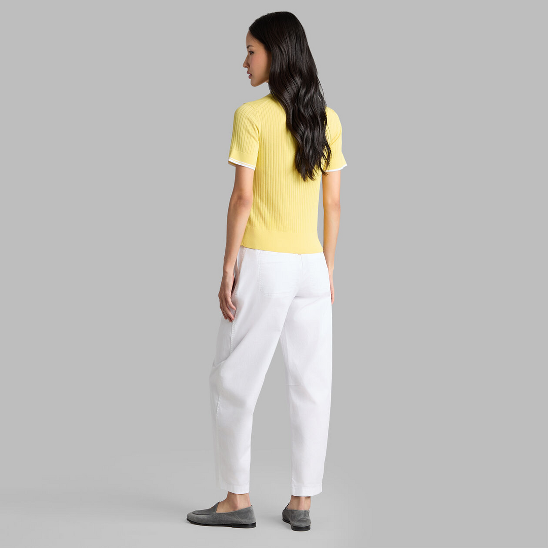 G/FORE WOMENS RIBBED KNIT SWEATER POLO - CANARY