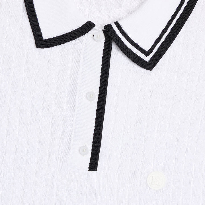 G/FORE WOMENS RIBBED KNIT SWEATER POLO - SNOW