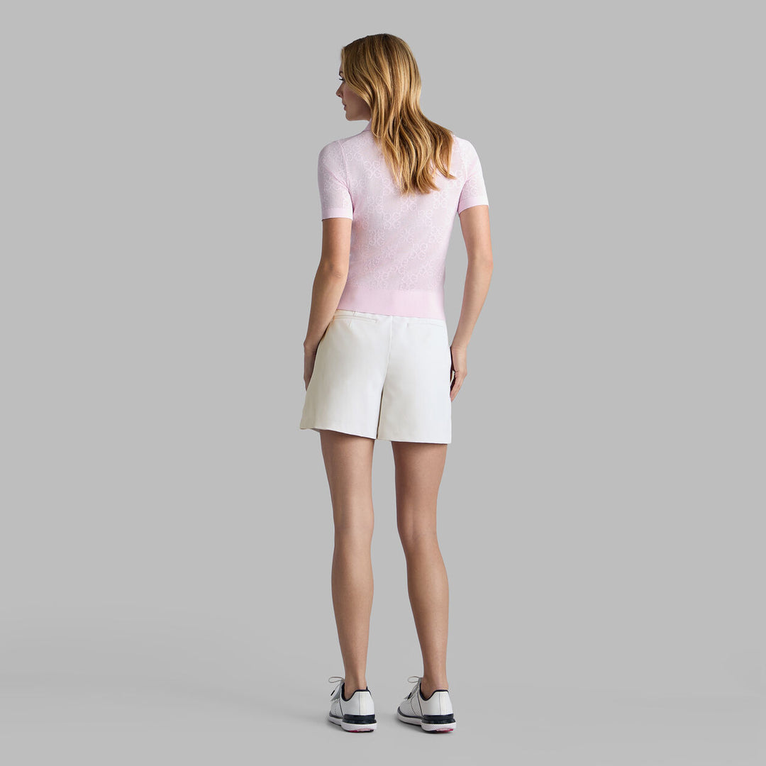 G/FORE WOMENS POINTELLE G SWEATER POLO - BLUSH