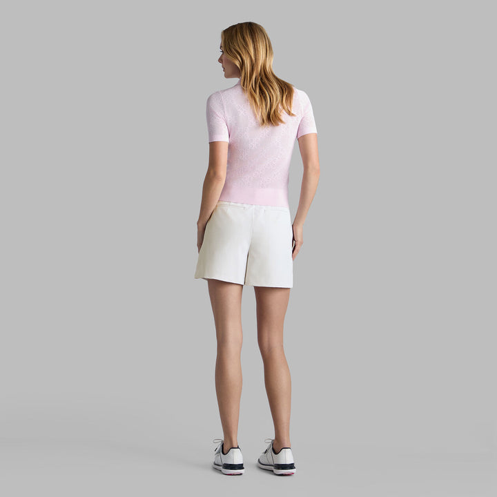 G/FORE WOMENS POINTELLE G SWEATER POLO - BLUSH