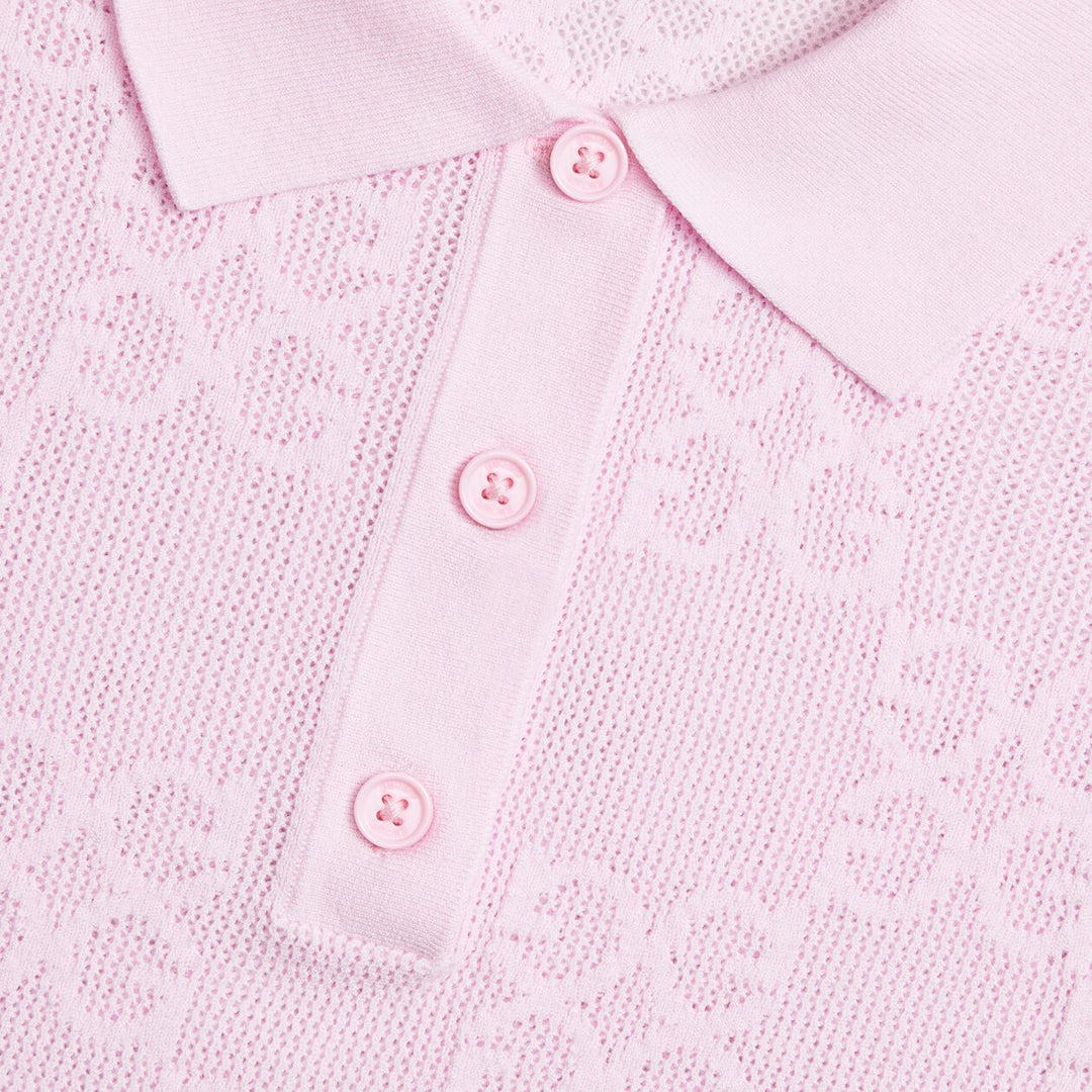 G/FORE WOMENS POINTELLE G SWEATER POLO - BLUSH