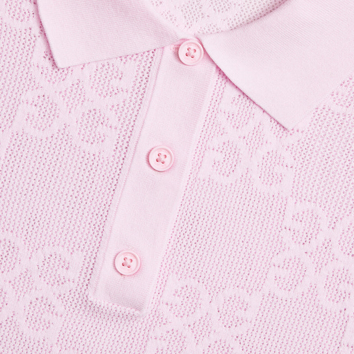 G/FORE WOMENS POINTELLE G SWEATER POLO - BLUSH