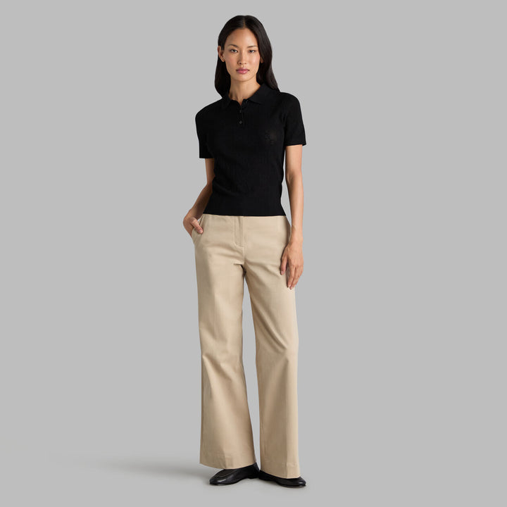 G/FORE WOMENS POINTELLE G SWEATER POLO - ONYX