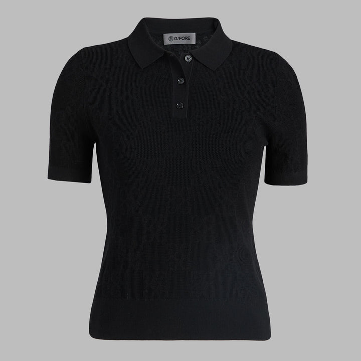 G/FORE WOMENS POINTELLE G SWEATER POLO - ONYX