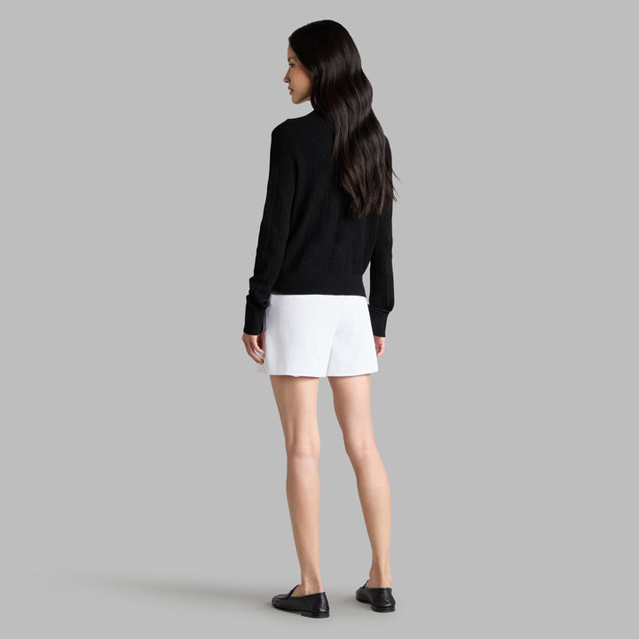 G/FORE WOMENS POINTELLE G SWEATER CARDIGAN - ONYX