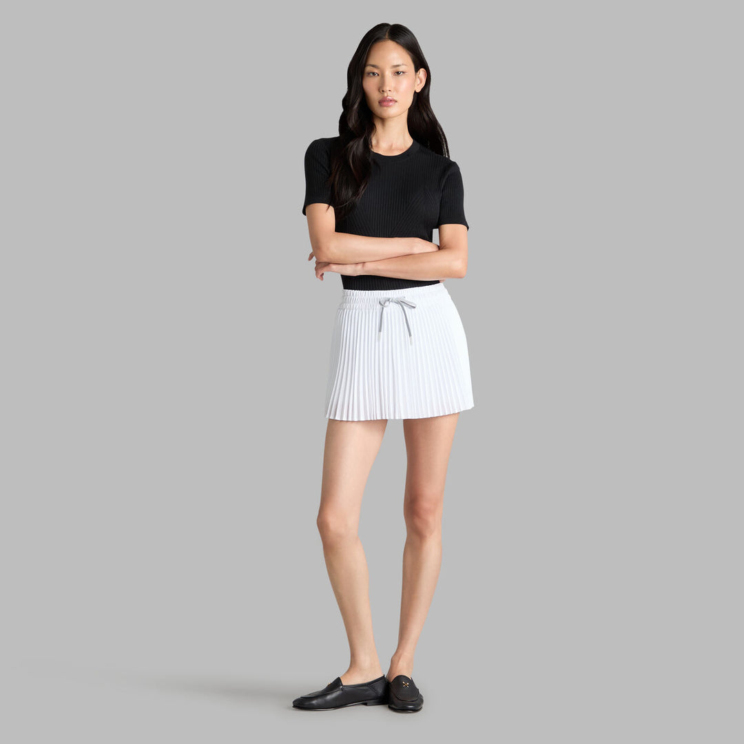 G/FORE WOMENS RIBBED SILK & COTTON SWEATER TEE - ONYX