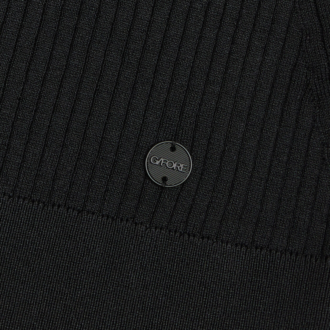 G/FORE WOMENS RIBBED SILK & COTTON SWEATER TEE - ONYX