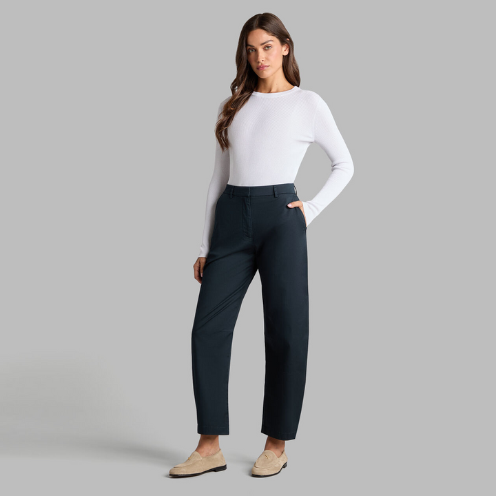 G/FORE WOMEN'S COTTON BLEND RIB KNIT FITTED TOP - SNOW
