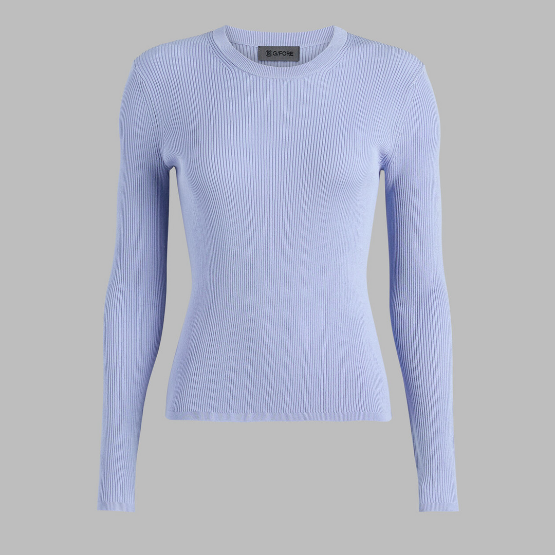 G/FORE WOMEN'S COTTON BLEND RIB KNIT FITTED TOP - WILLOW