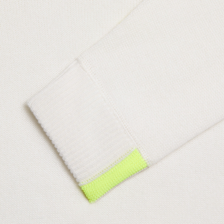 G/FORE WOMENS TIPPED CASHMERE CREWNECK SWEATER - CHALK WHITE