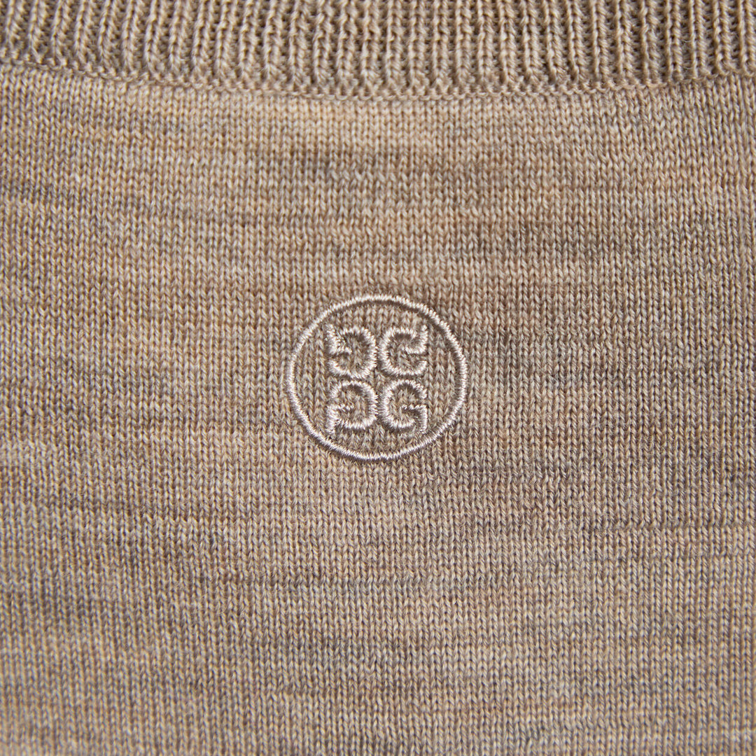 G/FORE WOMEN'S MERINO WOOL COTTON PLAITED 1/4 ZIP SWEATER - DUNE MELANGE