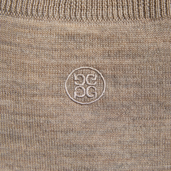 G/FORE WOMEN'S MERINO WOOL COTTON PLAITED 1/4 ZIP SWEATER - DUNE MELANGE