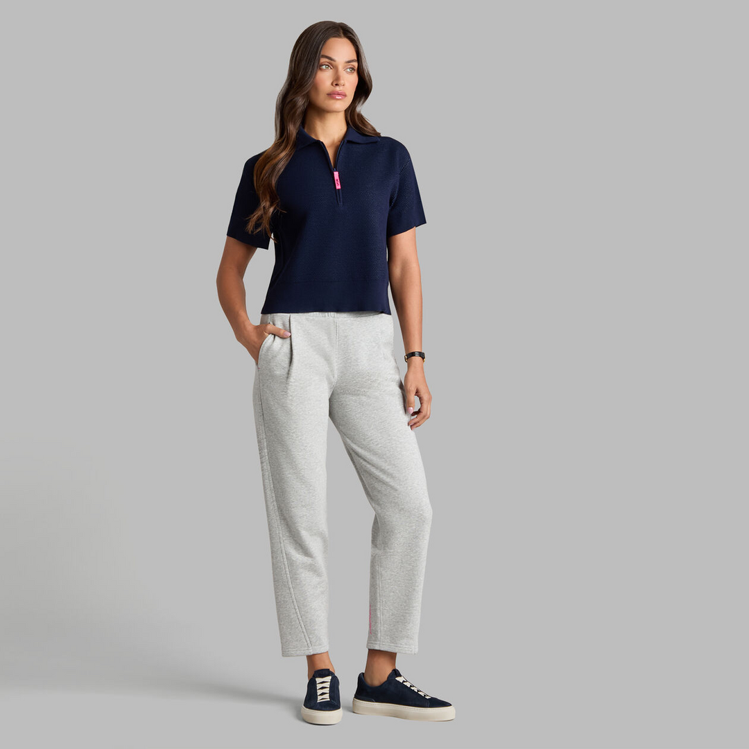 G/FORE WOMEN'S 1/4 ZIP SHORT SLEEVE SWEATER POLO - TWILIGHT