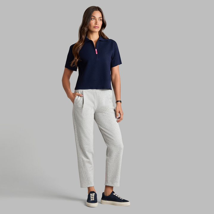 G/FORE WOMEN'S 1/4 ZIP SHORT SLEEVE SWEATER POLO - TWILIGHT