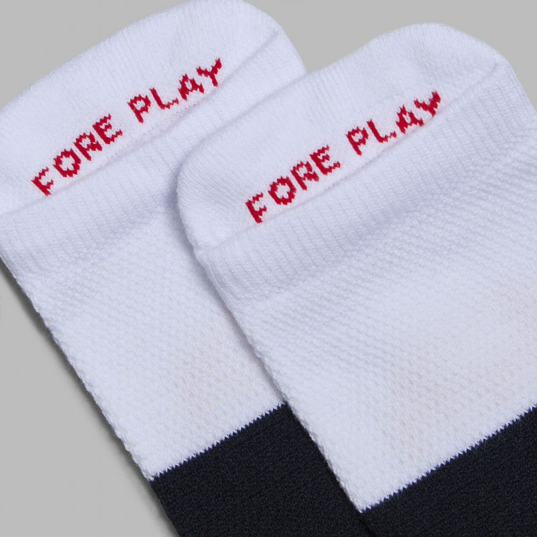 G/FORE MEN'S TWO TONE FORE PLAY ANKLE SOCK - SNOW / TWILIGHT