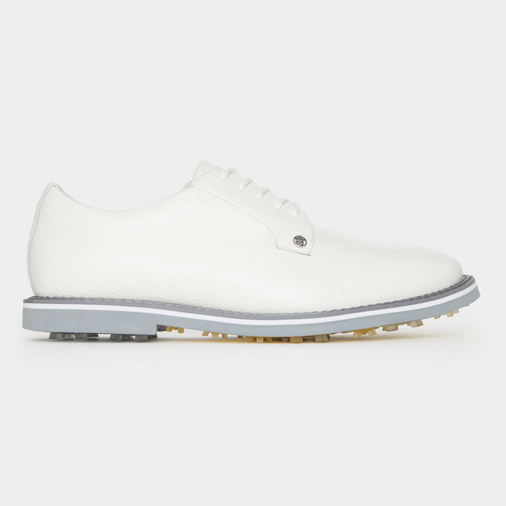 G/FORE MEN'S GALLIVANTER PEBBLE LEATHER GOLF SHOE - SNOW / MONUMENT