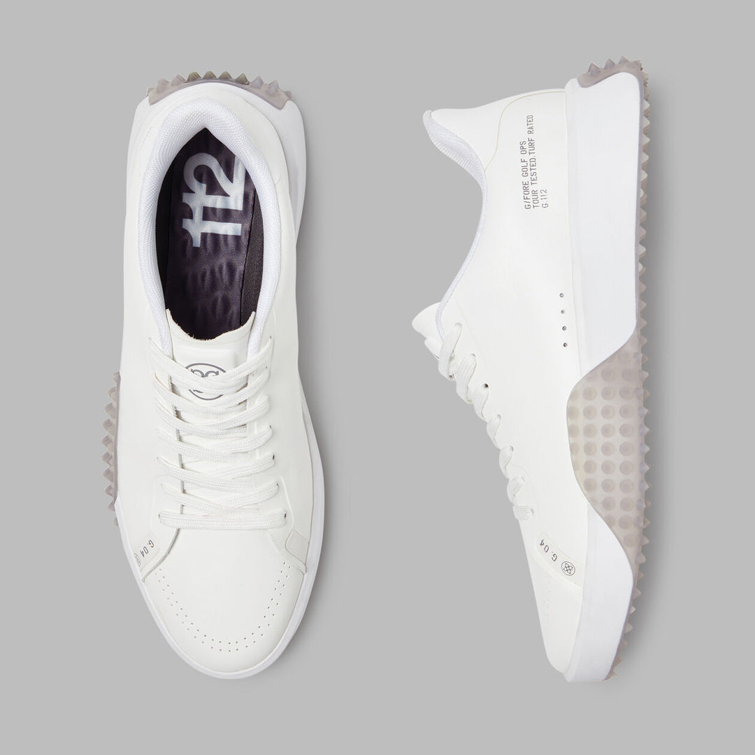 G/FORE MEN'S G.112 P.U. LEATHER SPIKELESS GOLF SHOE - SNOW / NIMBUS