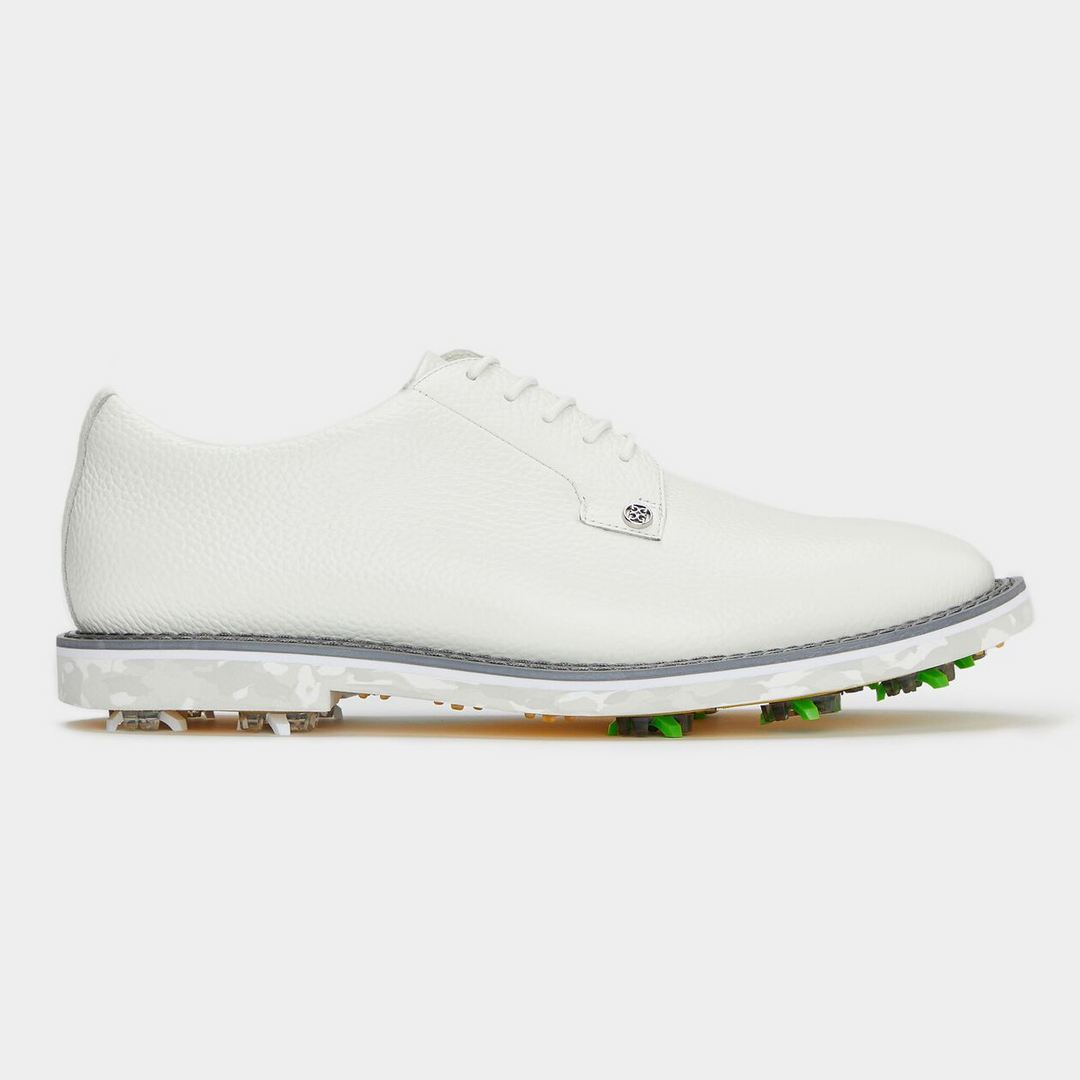 G/FORE MEN'S GALLIVANTER G/LOCK PEBBLE LEATHER CAMO GOLF SHOE - SNOW