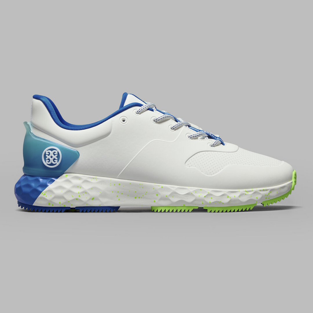 G/FORE MEN'S MMG4+ STIPPLED GOLF SHOE - SNOW / ACID LIME