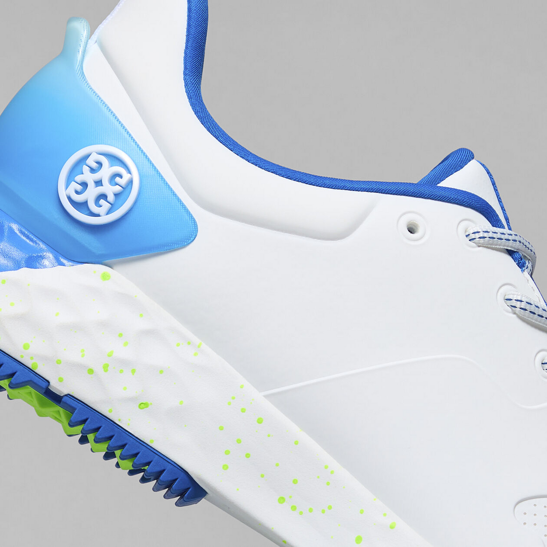 G/FORE MEN'S MMG4+ STIPPLED GOLF SHOE - SNOW / ACID LIME