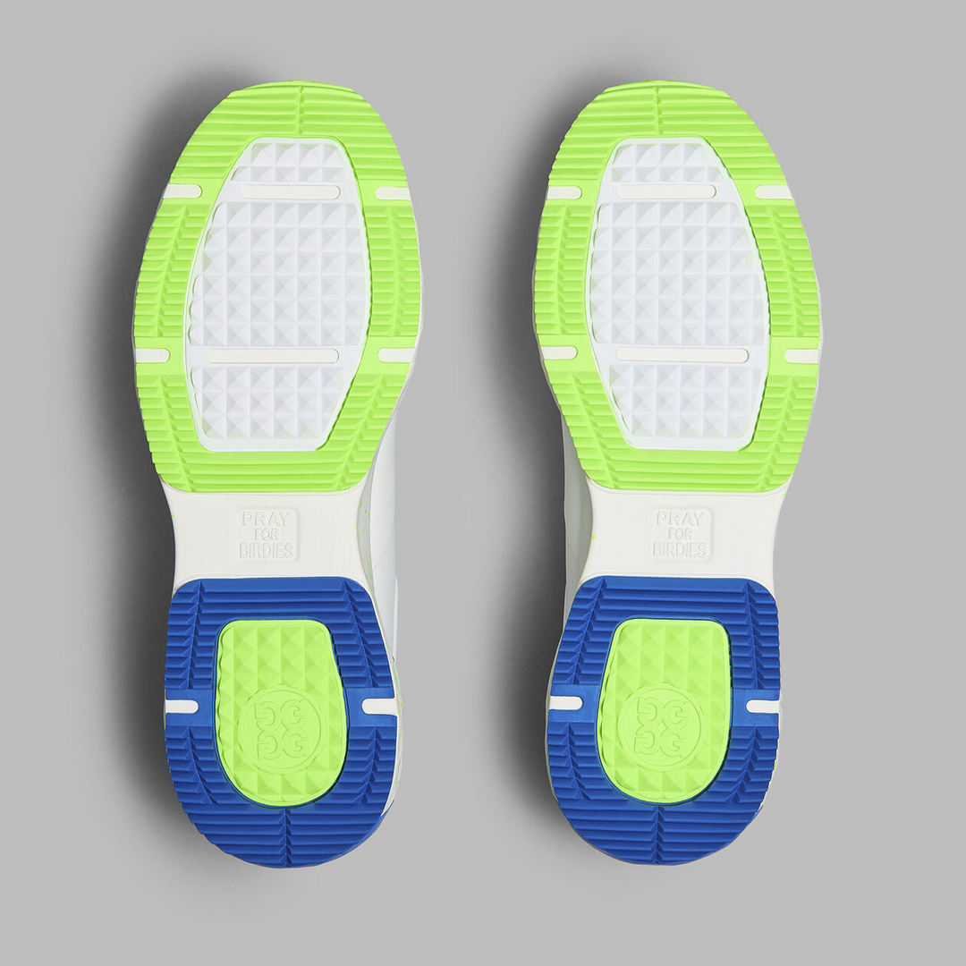G/FORE MEN'S MMG4+ STIPPLED GOLF SHOE - SNOW / ACID LIME