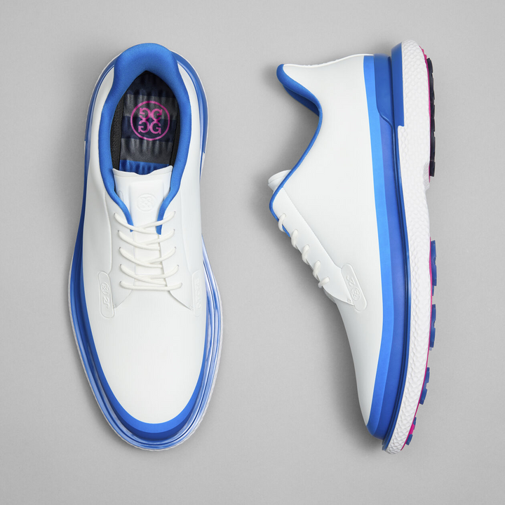 G/FORE MEN'S GALLIVAN2R TUXEDO STRIPE GOLF SHOE - SNOW / LISBON