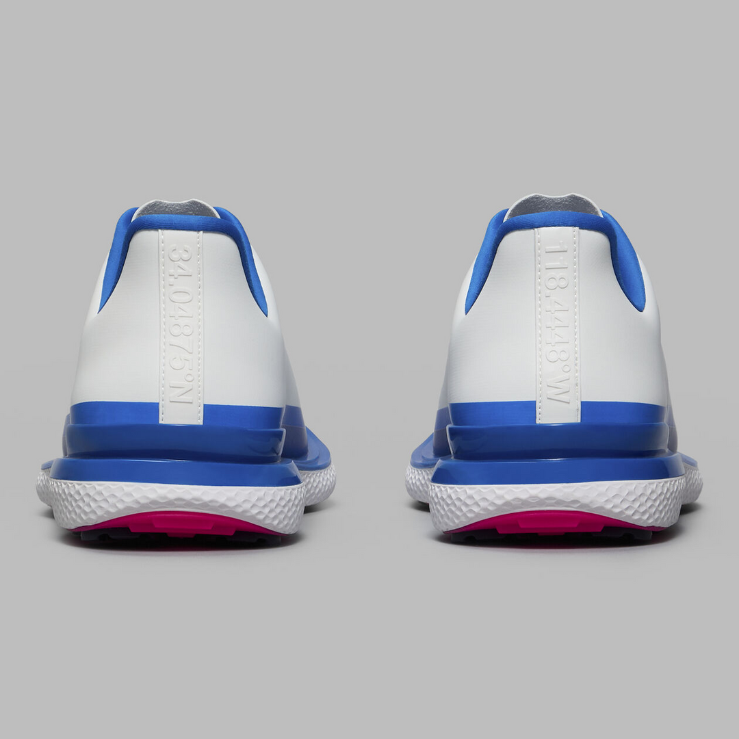 G/FORE MEN'S GALLIVAN2R TUXEDO STRIPE GOLF SHOE - SNOW / LISBON