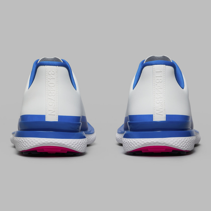 G/FORE MEN'S GALLIVAN2R TUXEDO STRIPE GOLF SHOE - SNOW / LISBON