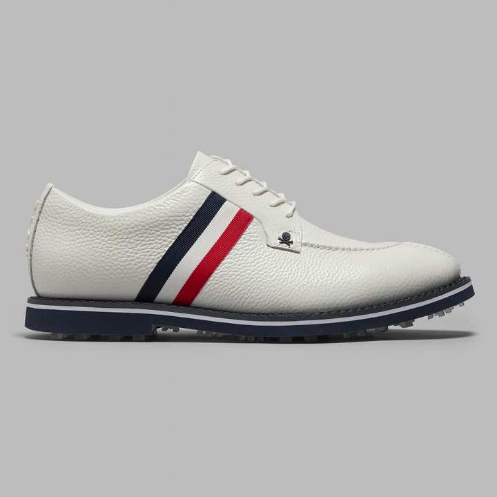 G/FORE MEN'S GALLIVANTER SPLIT TOE GROSGRAIN LEATHER GOLF SHOE - SNOW