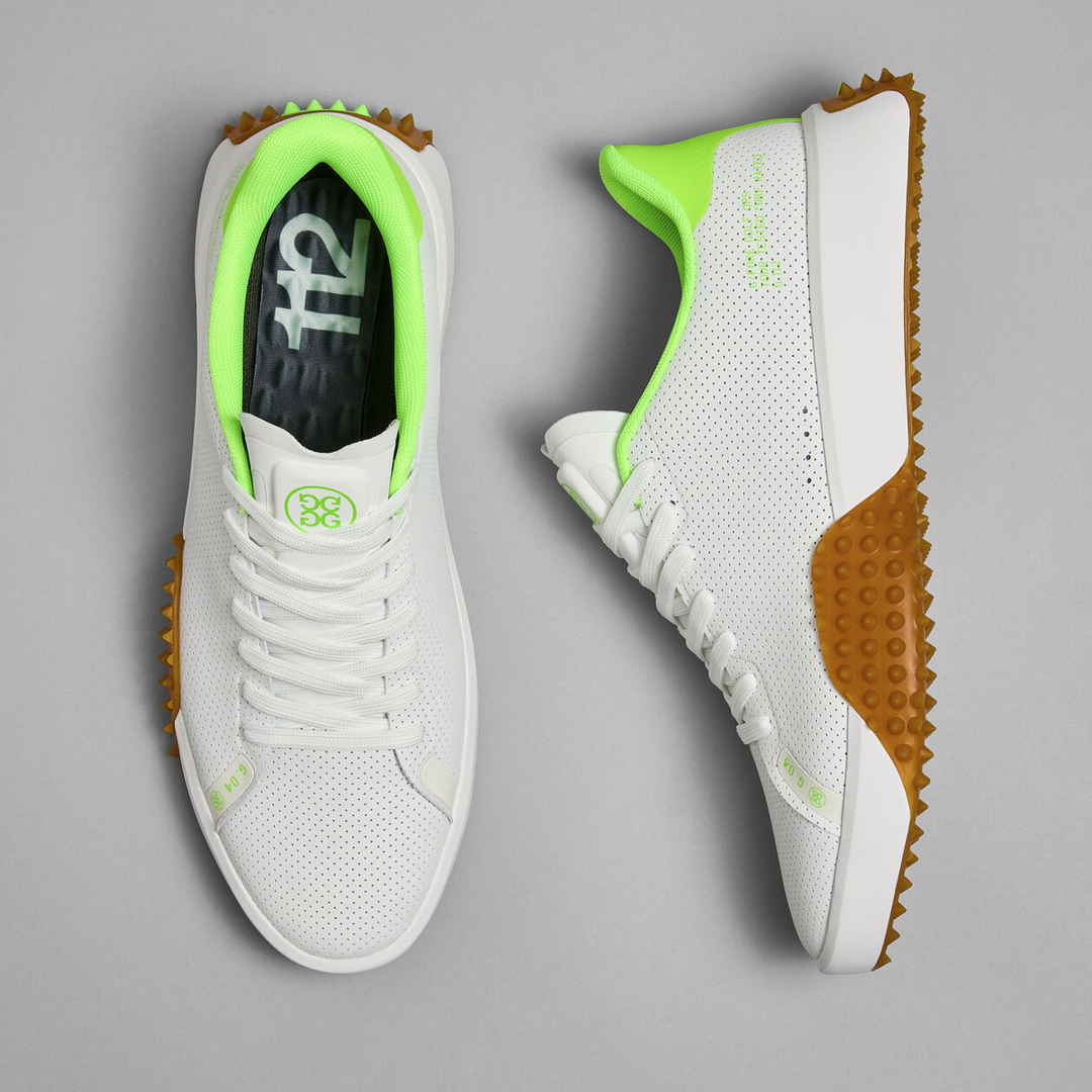 G/FORE MEN'S G.112 PERFORATED GOLF SHOE - SNOW / GECKO