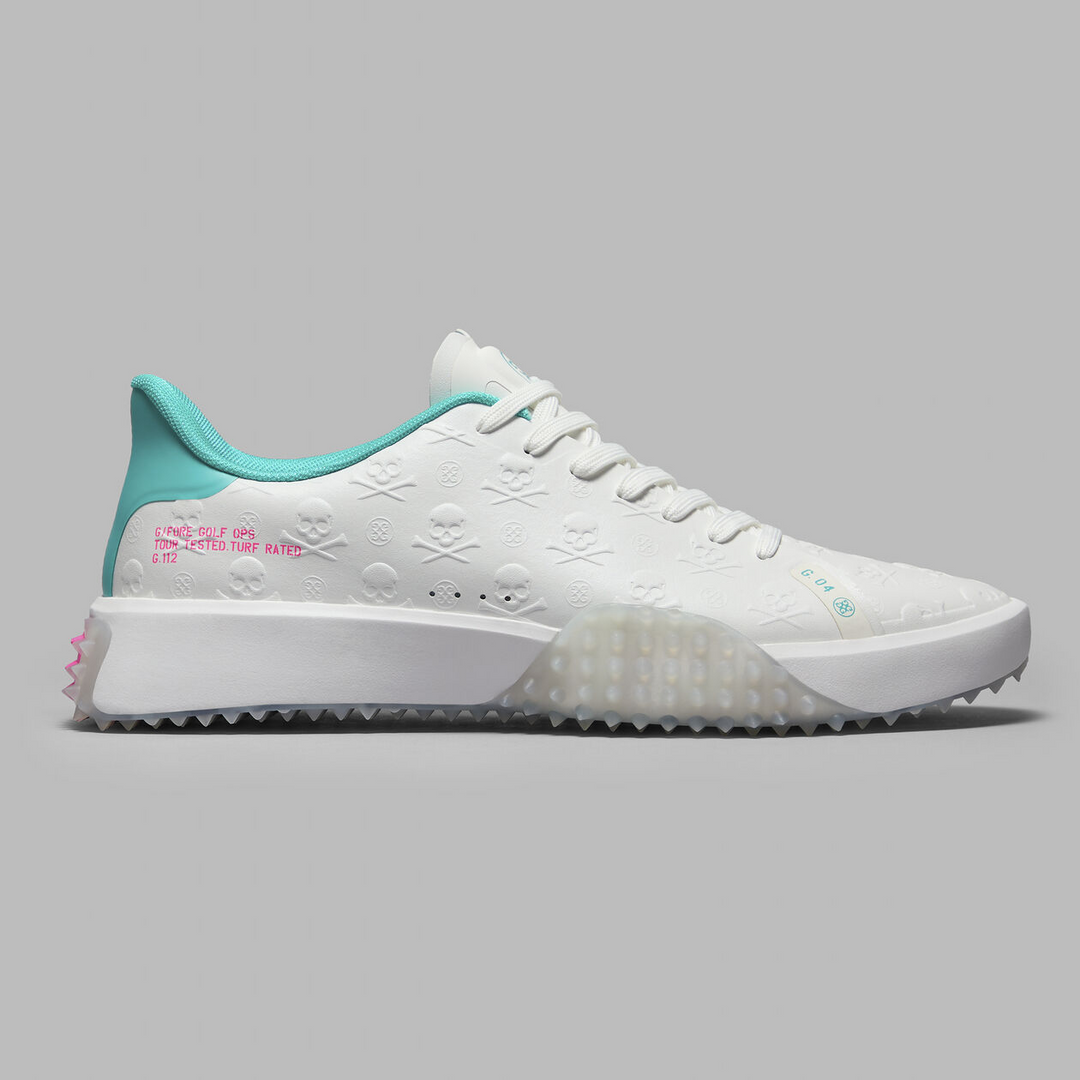 G/FORE MEN'S  G.112 EMBOSSED SKULL & TEES GOLF SHOE - SNOW / SIREN