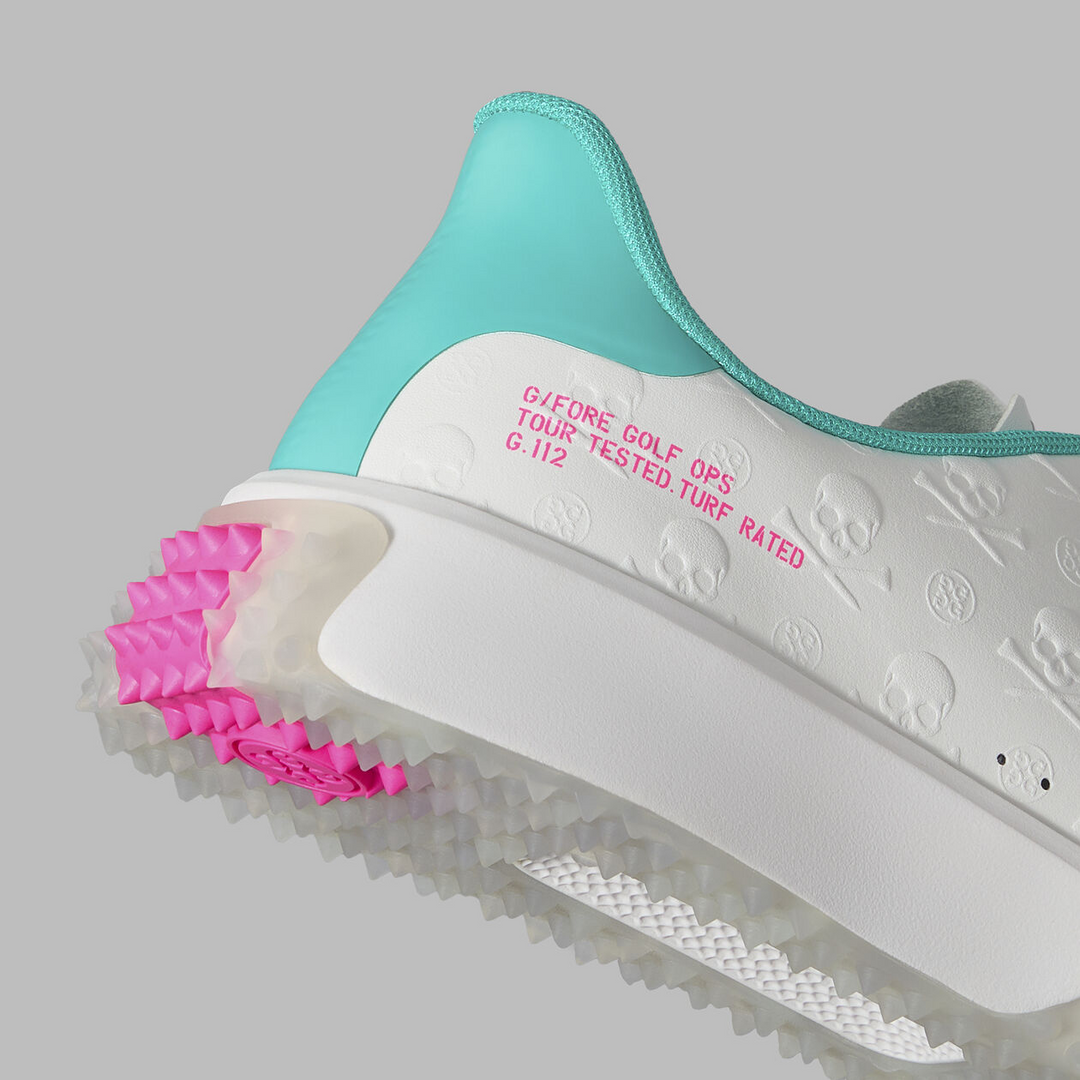 G/FORE MEN'S  G.112 EMBOSSED SKULL & TEES GOLF SHOE - SNOW / SIREN