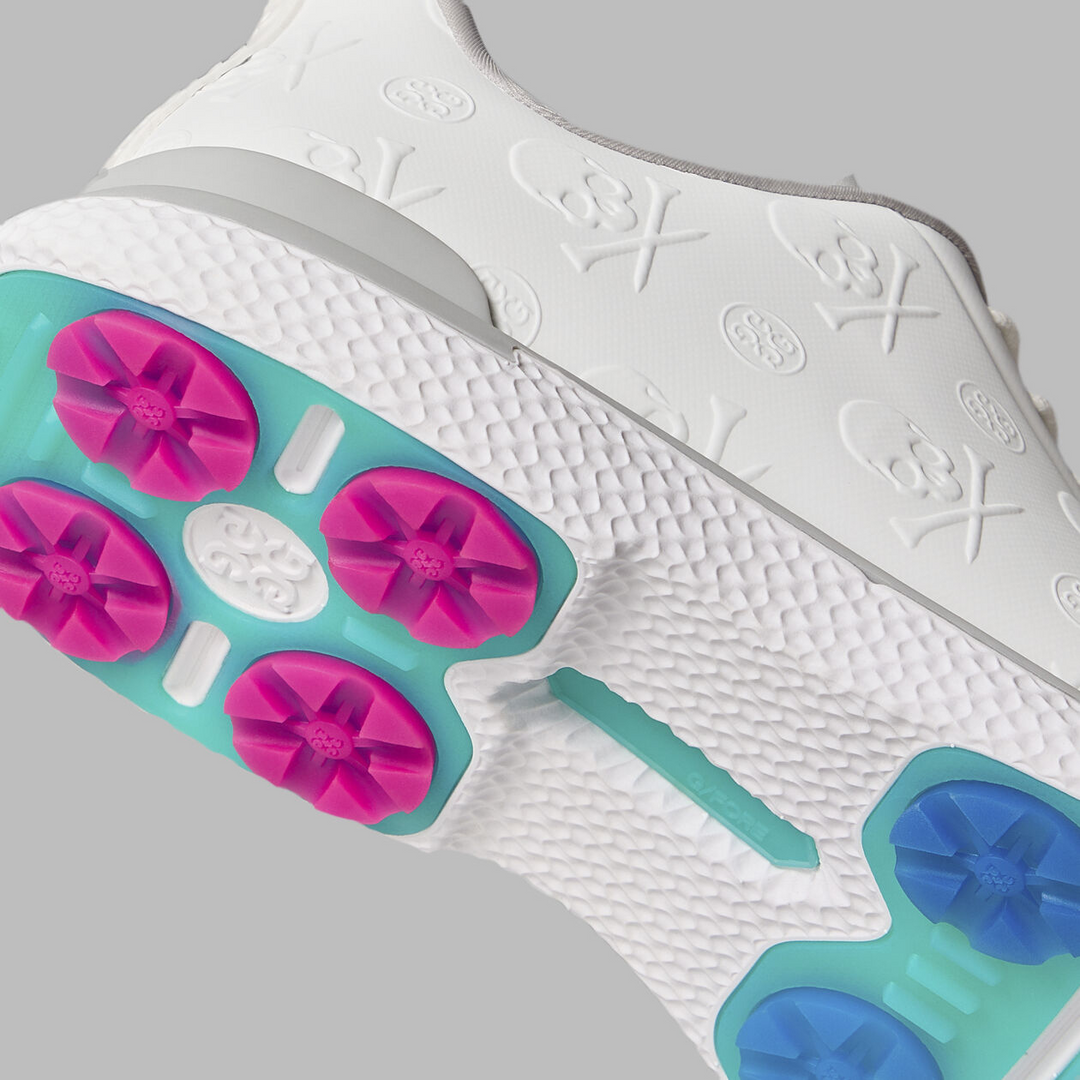 G/FORE MEN'S GALLIVAN2R EMBOSSED SKULL & TEES GOLF SHOE - SNOW / NIMBUS