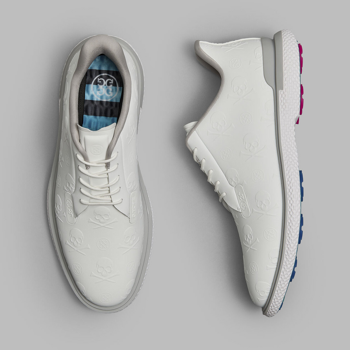G/FORE MEN'S GALLIVAN2R EMBOSSED SKULL & TEES GOLF SHOE - SNOW / NIMBUS