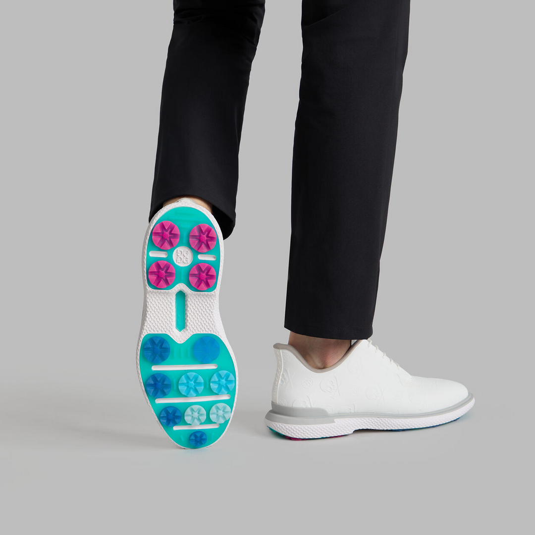 G/FORE MEN'S GALLIVAN2R EMBOSSED SKULL & TEES GOLF SHOE - SNOW / NIMBUS